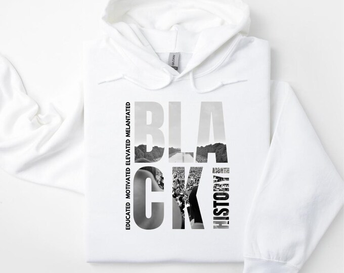 Black History Month Hoodie, Black History Month Shirt, Melanin Hoodie, Juneteenth, Educated Motivated Elevated Melanated, Melanincon