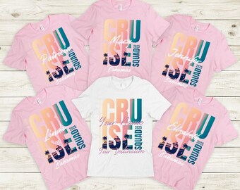Custom Family Cruise Squad Shirts 2025 – Matching Cruise Vacation Tees | Cruise Squad 2025, Bachelorette, Birthday Trip, Family Anniversary
