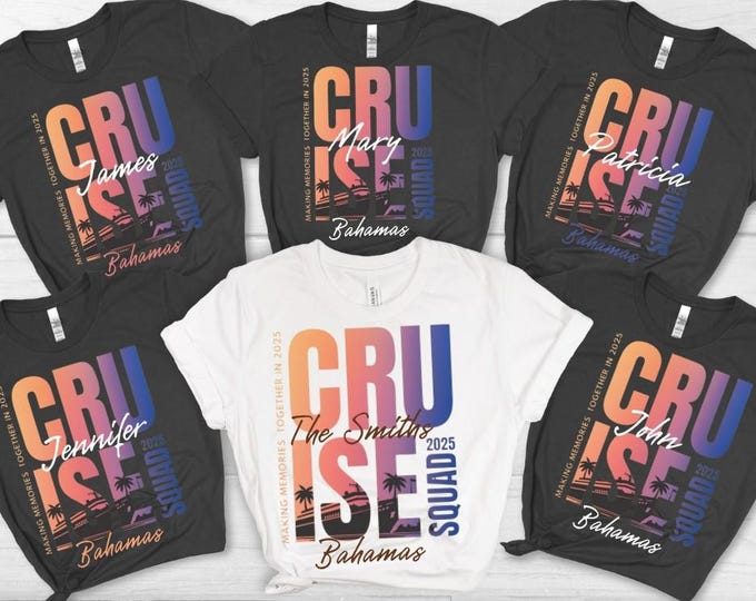Custom Family Cruise Squad Shirts 2025 – Matching Cruise Vacation Tees | Cruise Squad 2025, Bachelorette, Birthday Trip, Family Anniversary