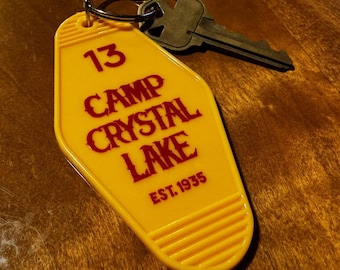Camp Crystal Lake Vintage Cabin Keychain - Coolest Key Ring Around - Vintage Key Included!