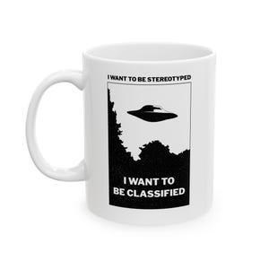 Punk Coffee Mug: Milo Goes To Quantico, UFO Alien Design