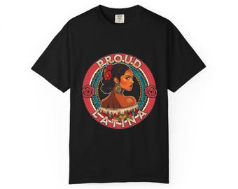 Camiseta unisex con gráfico de latina orgullosa / herencia hispana / Camiseta gruesa teñida en prenda Comfort Colors 1717