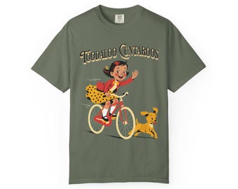 Toodaloo Cantarous Mädchen auf Fahrrad T-Shirt | Retro Cartoon Fahrrad Tee