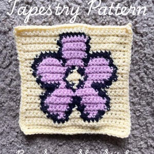 Spring Flower - beginner friendly  crochet tapestry PATTERN ONLY