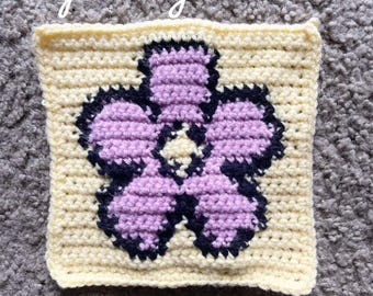 Flor de primavera - Tapiz de crochet fácil de tejer para principiantes SOLO PATRÓN
