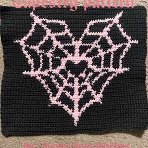 Spiderweb Heart - Crochet Tapestry PATTERN ONLY