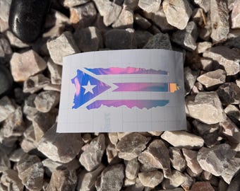 Puerto Rico Flag With Map Car Vinyl Decal