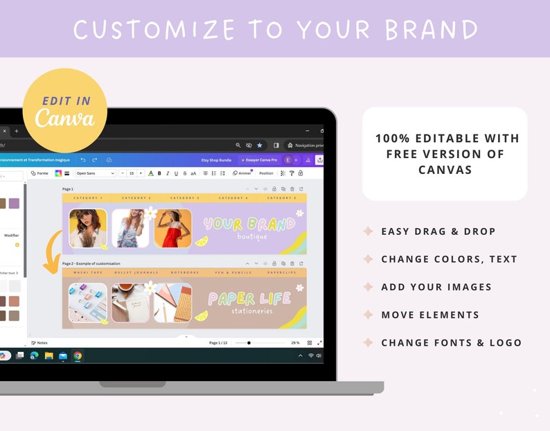 How you can easily customize these templates for your brand using free version of Canvas