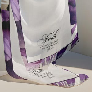 Prayer Shawl, Christian Gift, Stole, Wrap, Scarf, Christian Faith Hebrews 11:1 Christian Gift Light Scarf Gift for Her