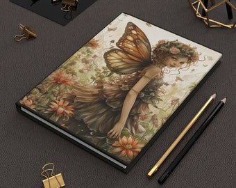 Garden Fairy Lined Hardcover Journal 150 pagina's, persoonlijk dagboek, notitieboekje, dagelijkse reflecties, notities, dagboek, persoonlijk cadeau, baby