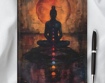 Chakra Meditation Journal, Spiritual Lined Notebook, Yoga Gift Her, Mindfulness Journal Women, Seven Chakras Notebook, Spiritual Gift Her