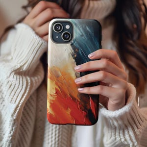 Modern Abstract iPhone Case: MagSafe Compatible, Protective Polycarbonate