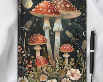 Journal de la forêt des champignons : journal ligné de style vintage