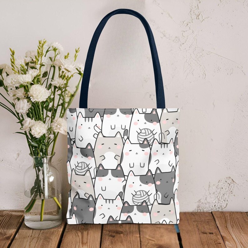 Cats Playing On Musical Notes Circle Sheets Music Tote...