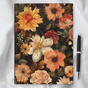 Diario de tapa dura con diseño floral inspirado en Bridgerton, registro de lectura, registro de lectura, diario de gratitud, regalos para clubes de lectura, cuaderno, diario, regalo para jardineros