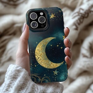 Vintage Night Sky iPhone MagSafe Case: Celestial Moon Design