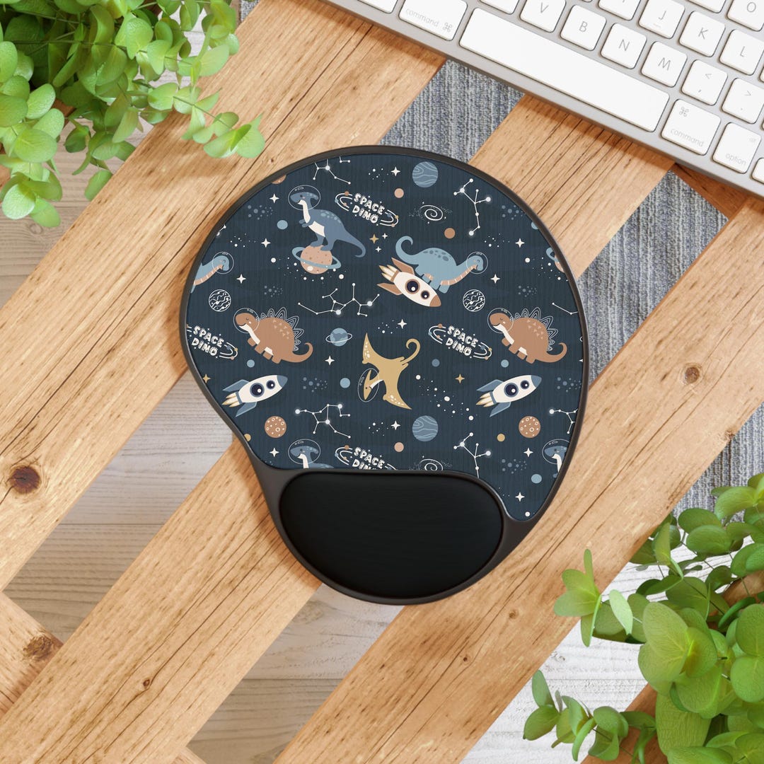Mouse Pad, Space Dino Theme, Ergonomic Wrist Rest for Kids and Adults ...