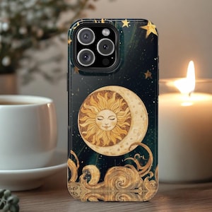 Vintage Night Sky iPhone MagSafe Case: Dual Layer Protective Celestial Cover