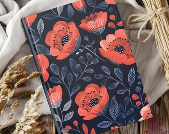Coral Floral Hardcover Journal: Personalized Reading, Gratitude, Planner