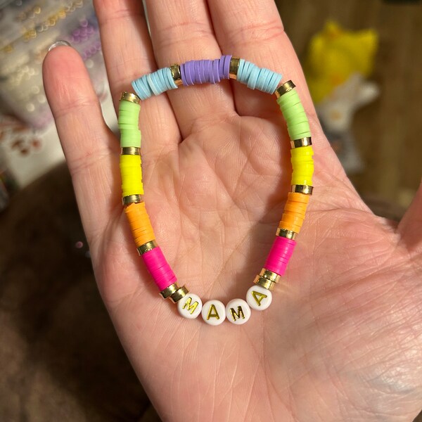 Neon Rainbow Name Bracelet