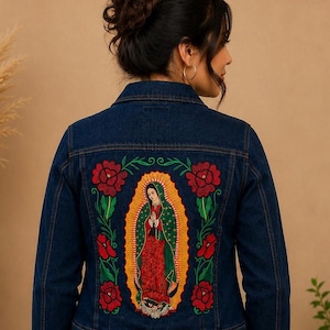 Virgin Mary Denim Jacket - Etsy