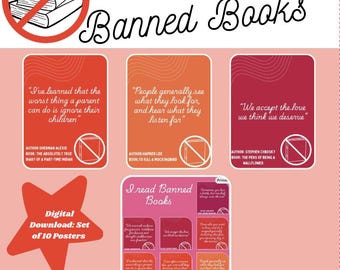 Banned Book Poster Set of 10- Digital Download