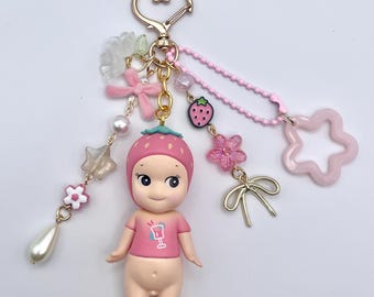 Sonny Angel Refreshing Cold Drinks Keychain: Beaded Bag Charm, Y2K Kawaii Accessory