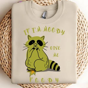 Se eu estiver mal-humorado, dê-me um moletom comestível, presente divertido, presente sarcástico, presente engraçado para ela, camiseta para amantes da comida, camiseta estética feminina engraçada premium