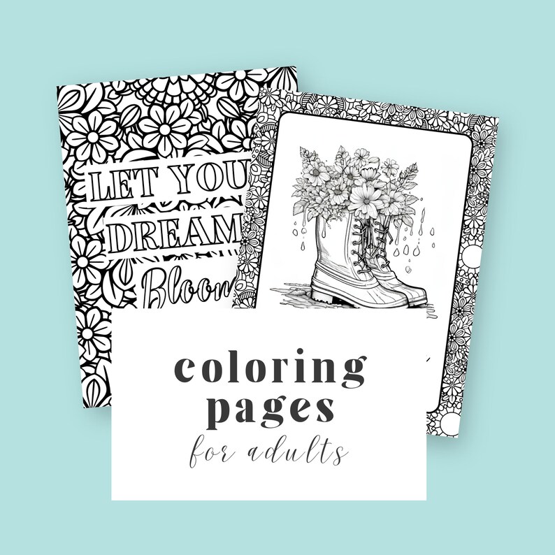 Spring Joy Printable Coloring Pages, Spring Coloring, Perfect for ...
