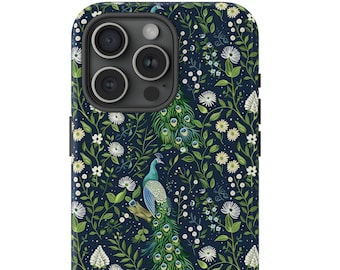 Elegant Peacocks Phone Case Tough Case iPhone Samsung Galaxy Google Pixel Case Avian Birds Peacocks Florals Gift for Mother's Day Grad Gift