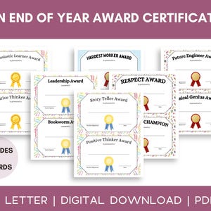 Printable End of the Year Class Awards, Last Day of School Certificates ...