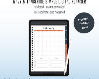 Simple 2025 Digital Planner, iPad Daily Weekly Calendar, Monthly Journal, Goodnotes 2025 Digital Planner