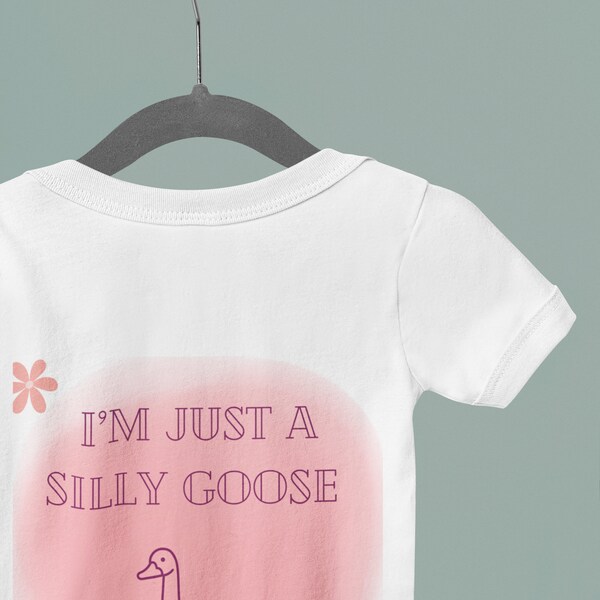 Unisex Kids 100% Cotton Silly T-Shirt | Silly goose T-shirt | Fun pink outerwear