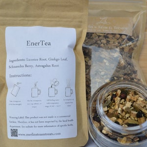 EnerTea - Organic Ginkgo Leaf Schisandra Berry Licorice Root All Natural Herbal Energy Booster Caffeine Free Herbal Remedy