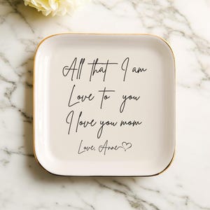 Personalized Trinket Dish for Mother, Wedding Favor Gifts For Mom, Personalized Gift, Gift From Daughter, Mom Ring Dish, Ceramic Dishes