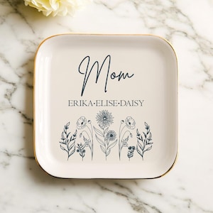Custom Mom Trinket Dish, Ceramic Dish, Gift from Daughter, Trinket Dishes, Custom Gift, Jewelry Storage, Memorial Gift, Gift for Mother
