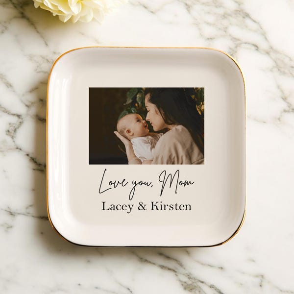 Porta joyas personalizado con foto de mamá, porta joyas para mamá, regalo de hija, regalo de cumpleaños, regalo para madre, porta joyas con foto personalizado