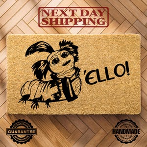 Hello Doormat, Welcoming Worm Doormat, Funny Doormat, Front Doormat, All Weather Doormat, Front Porch Decor, Housewarming Gift, Cute Doormat