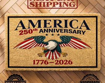 America 250th Anniversary Doormat, Front Doormat, Patriotic Gift, Political Decor, Independence Day, Home Decoration, Patriotic Doormat