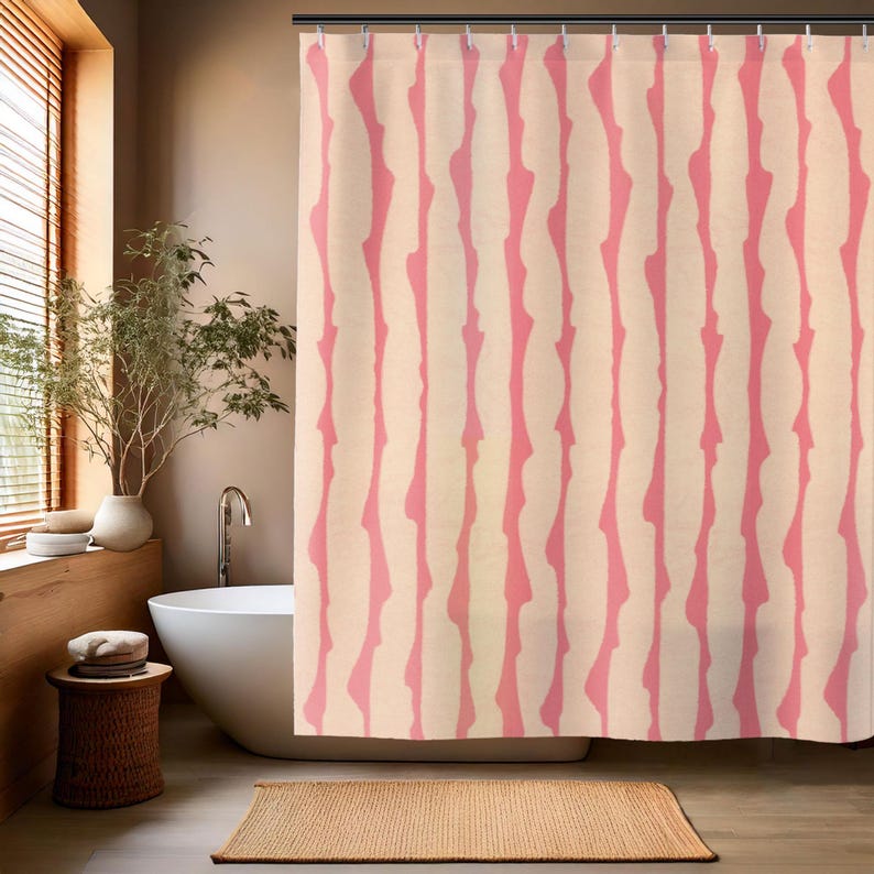 Japanese Shima Shima Striped Shower Curtain – Ukiyo-e Wabi Sabi ...