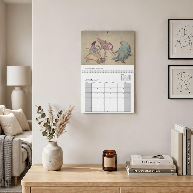 Seasons of Yokai 2027 Wall Calendar – Curated Vintage Japanese Monsters/Demons Artwork image 6