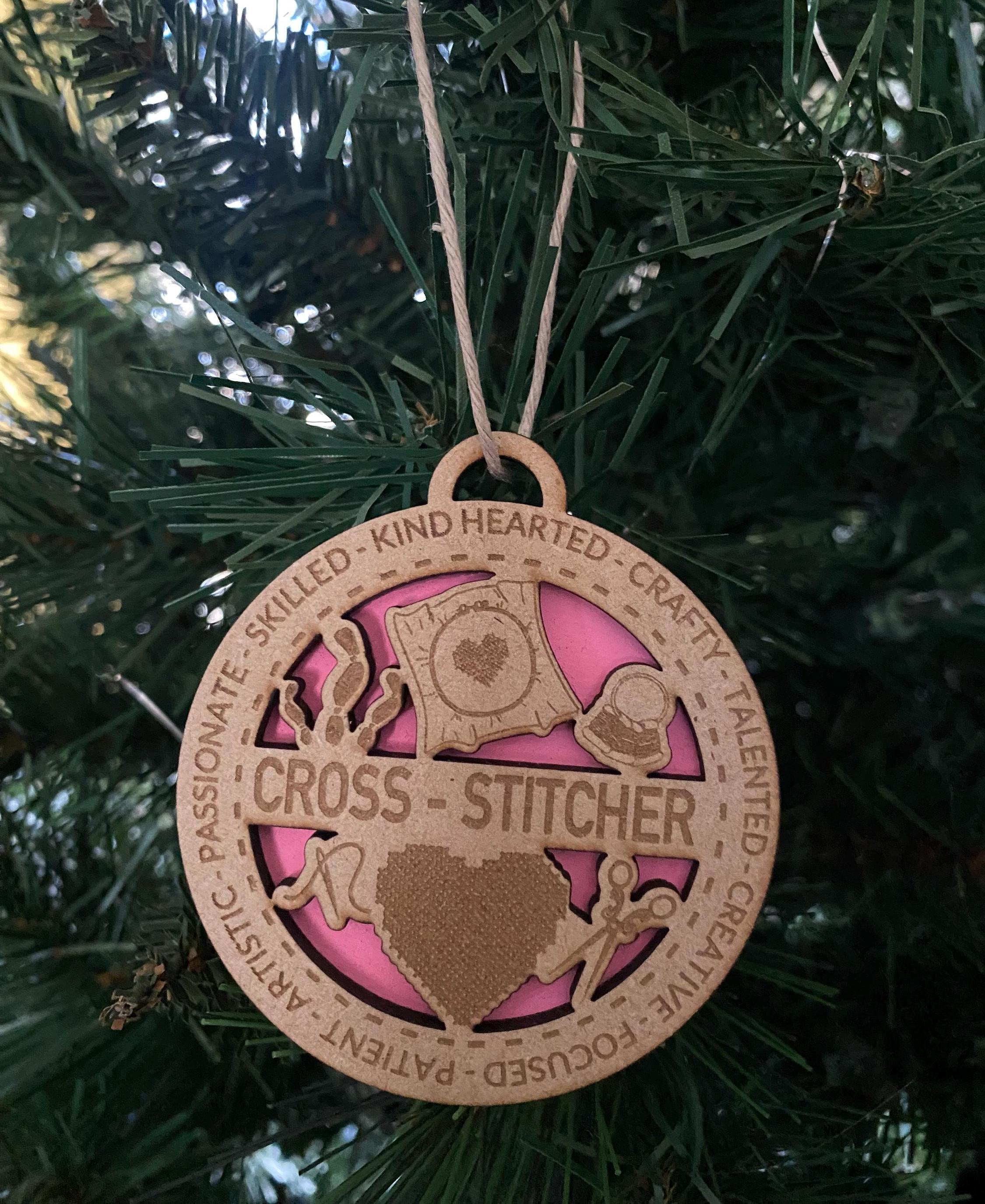 Christmas Tree Cross Stitcher Ornament - Etsy