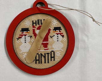 Cross Stitch Framed Ornament finishing piece
