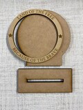 Round CrossStitch Stand with engraved Land of the Free Frame