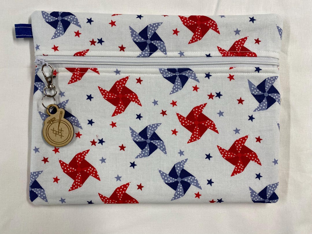 Small Patriotic Pinwheel Cross Stitch Project Bag - Etsy