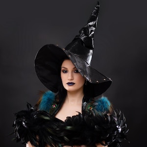 Leather Halloween Witch Hat
