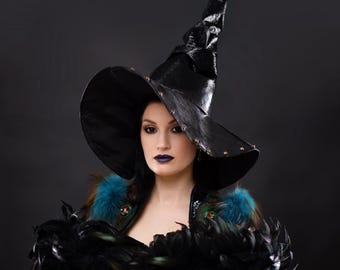 Halloween Witch Hat — Authentic Handmade Headpiece for Halloween Party