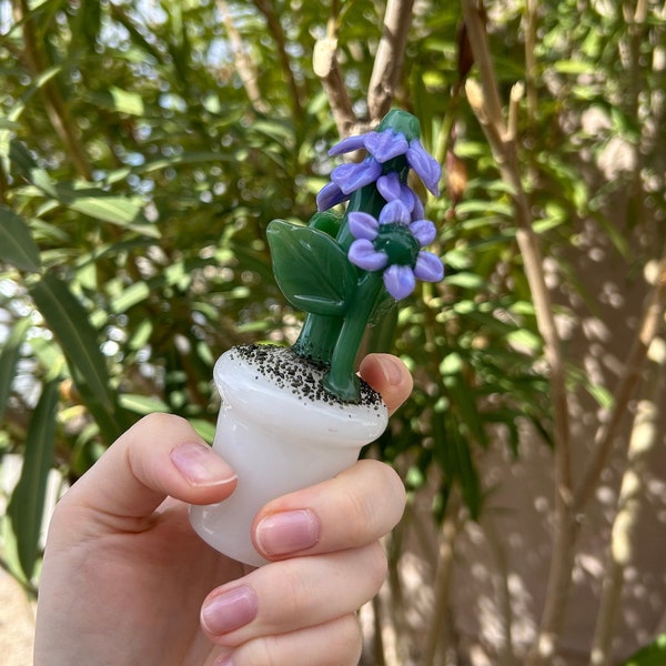 Flower pot Handmade Hand Pipe, Girly Handmade Pipe, Glycerin Pipe, Hand Pipe, Tobacco Pipe, Floating Pipe, Star Pipe