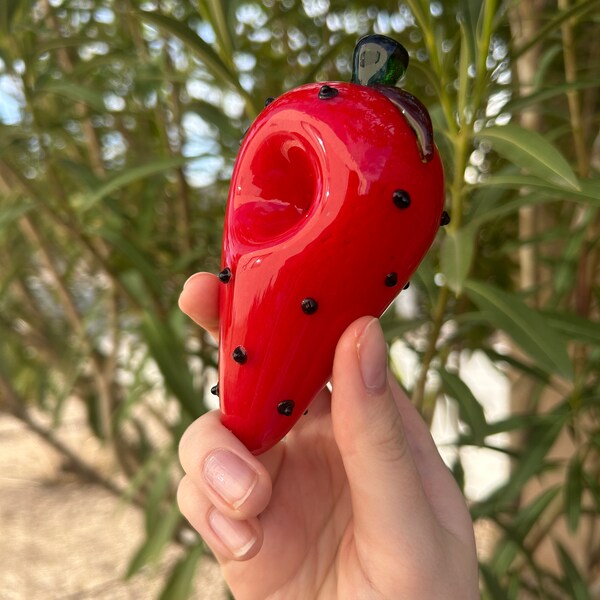 Strawberry Hand Pipe, Girly Handmade Pipe, Pink Pipe, Fruit Hand Pipe, Tobacco pipe