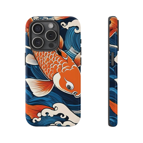 Koi Fish Glossy Slim Case, Koi Fish Design, Japanese Art Phone Case, Trendy Phone case, iPhone 15, iPhone 15 Pro, iPhone 14, iPhone 14 Pro